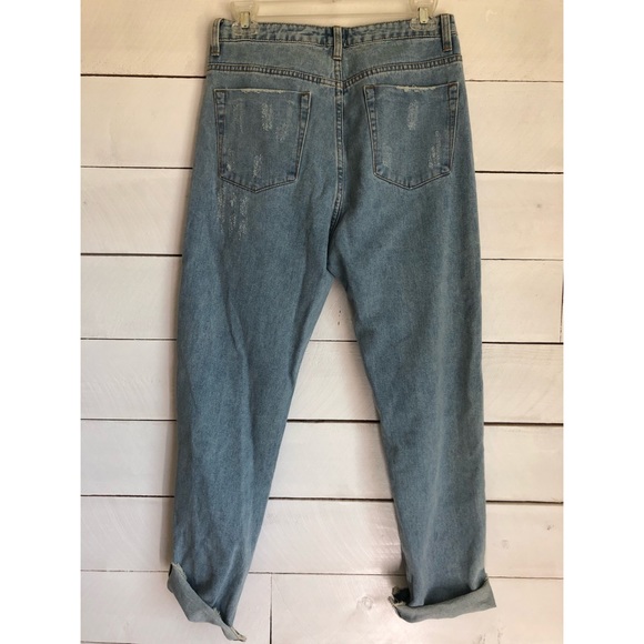 Princess Polly Erisaa Knee Rip Jeans Light Wash - Picture 6 of 8